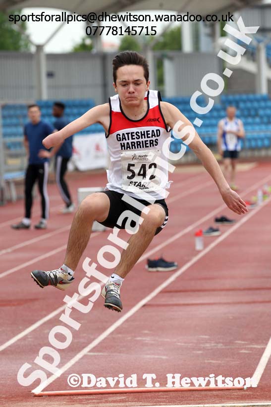 Mens under-20s long jump, Northern Senior and Under-20s Track and Field Champs., Manchester. Photo: David T. Hewitson/Sports for All Pics